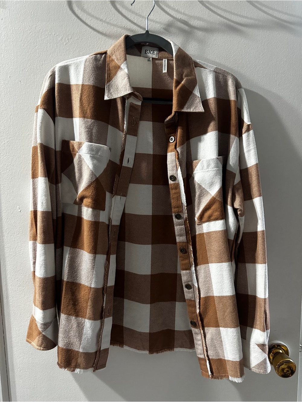 Women’s buckle bke boyfriend fit long sleeve flannel size S